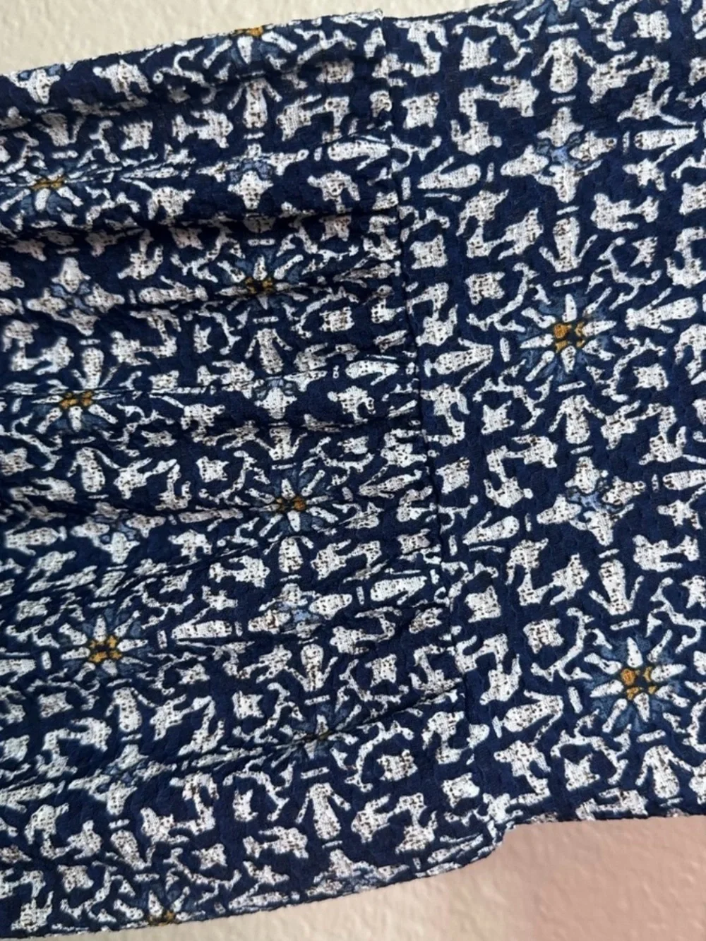 Michael Kors Womens Cottagecore Ditsy Floral Top 1X Navy Peasant Logo Bloomcore